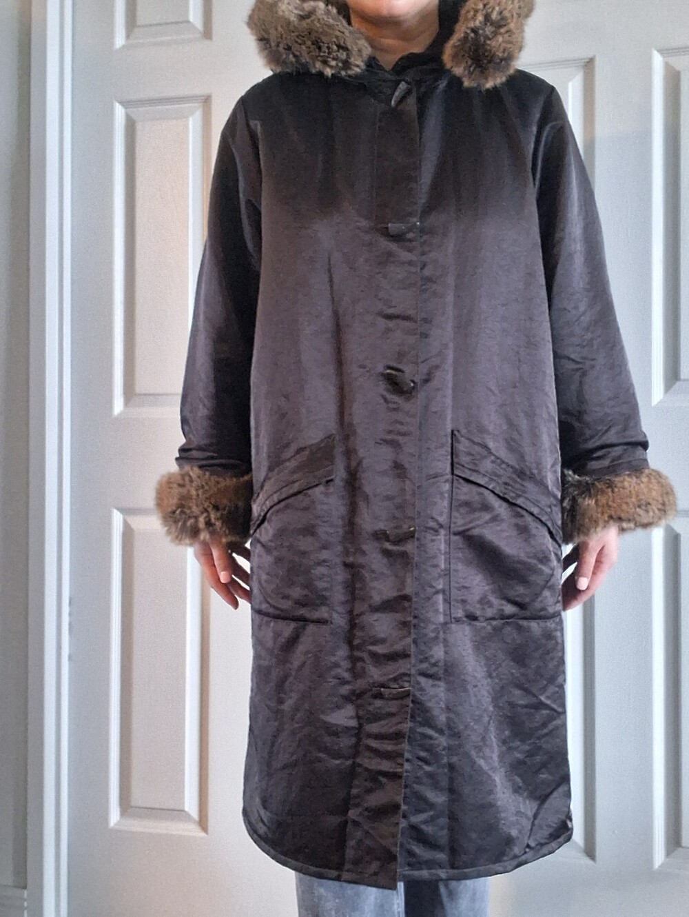 Brown Iridescent LaParka Coat Linda Lundstrom Size 10 EUC Made In Canada